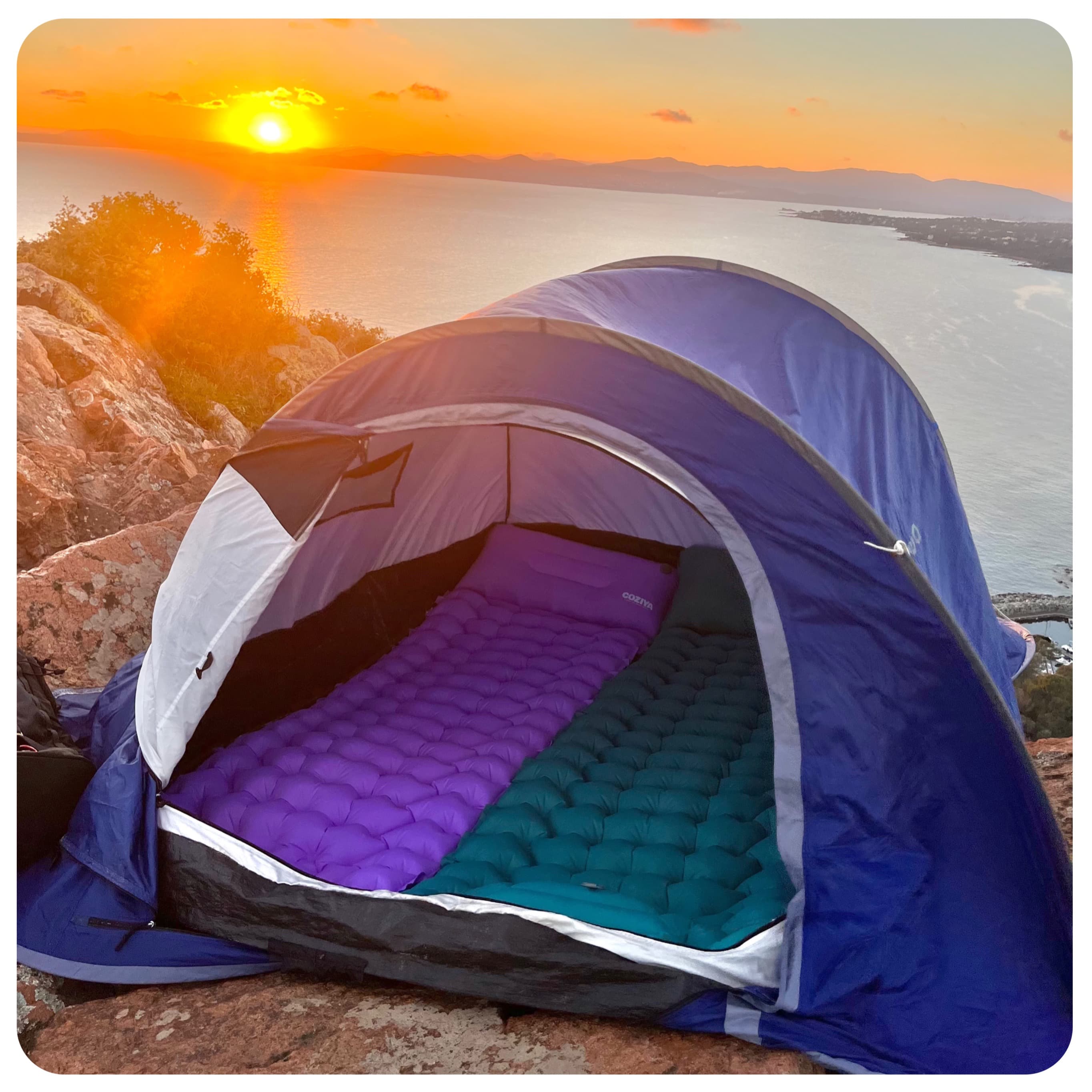 Self-Inflating Camping Sleeping Pad with Built-In Pump | Lightweight Insulated Sleep Mat for Backpacking Hiking Travel | 75x23 in Compact | Thomler