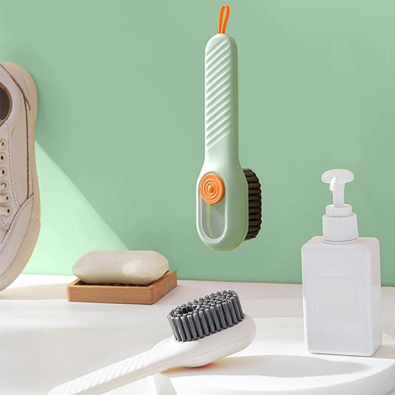 Self-Dispensing Scrub Brush Set for Sneakers, Floors & More – 2-Pack with Built-In Soap Reservoir | Thomler