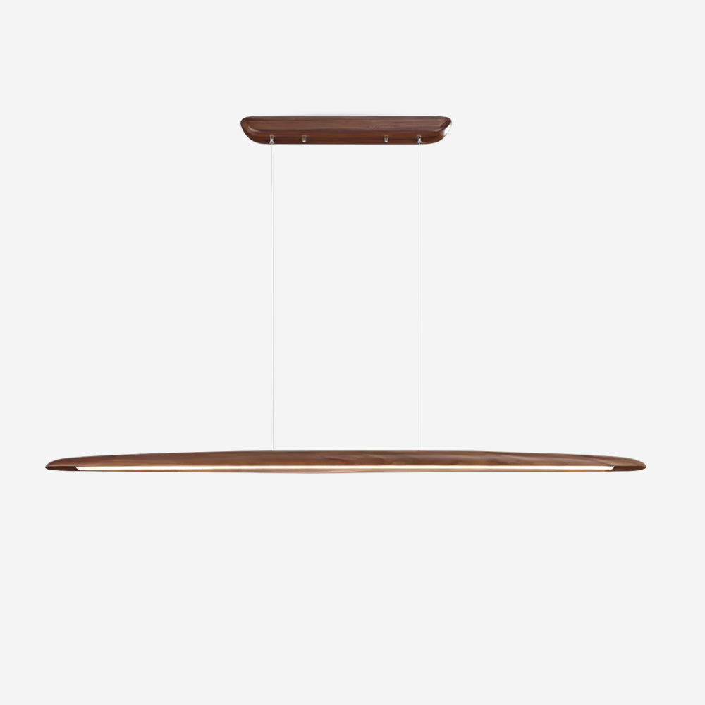 Pendant Light Wood Linear Integrated LED Warm White Dining Room Kitchen Island Hanging Ceiling Lamp Adjustable Suspension | Thomler