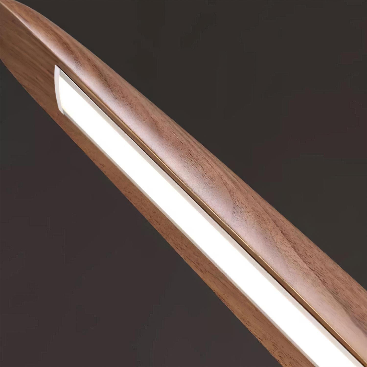 Pendant Light Wood Linear Integrated LED Warm White Dining Room Kitchen Island Hanging Ceiling Lamp Adjustable Suspension | Thomler