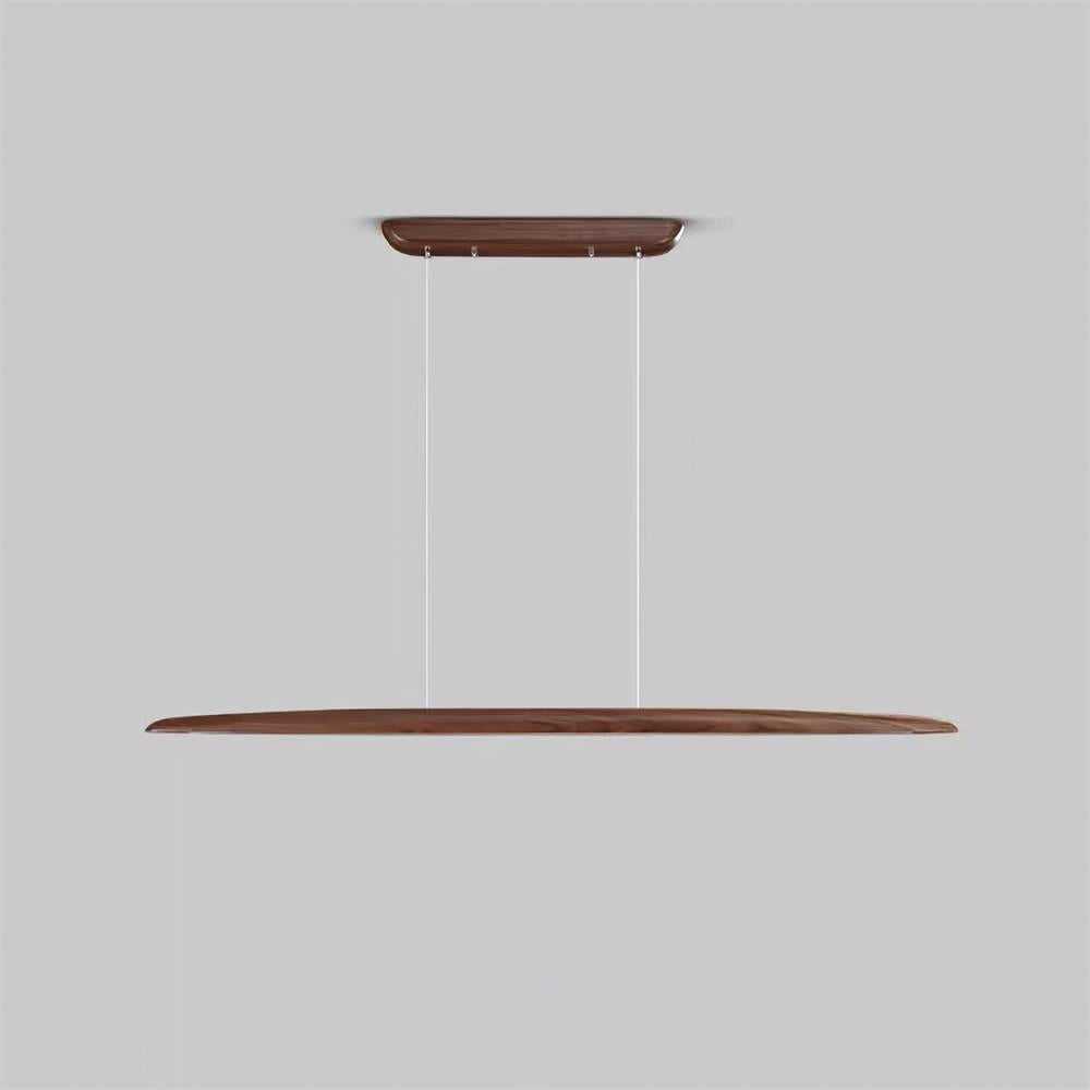 Pendant Light Wood Linear Integrated LED Warm White Dining Room Kitchen Island Hanging Ceiling Lamp Adjustable Suspension | Thomler