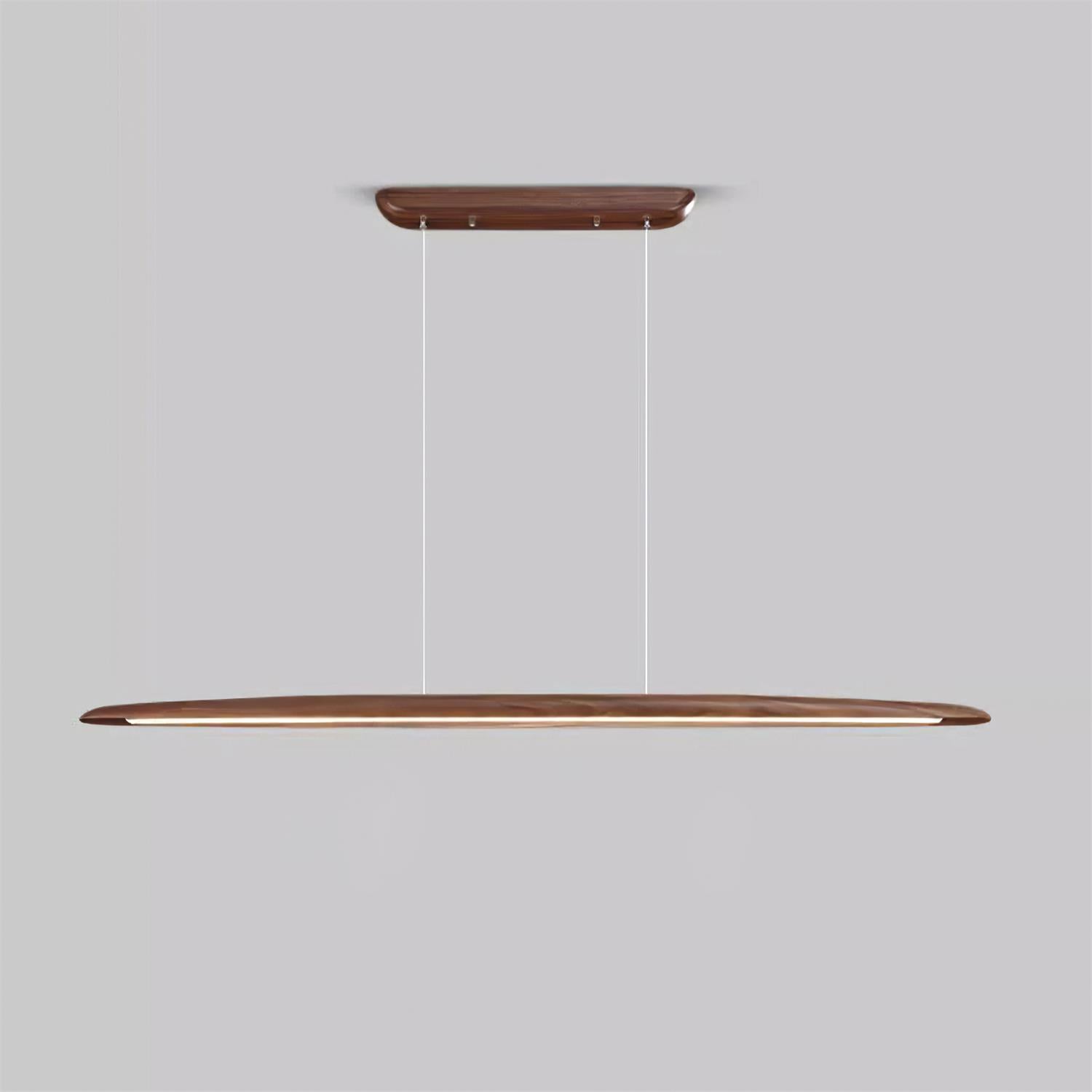 Pendant Light Wood Linear Integrated LED Warm White Dining Room Kitchen Island Hanging Ceiling Lamp Adjustable Suspension | Thomler
