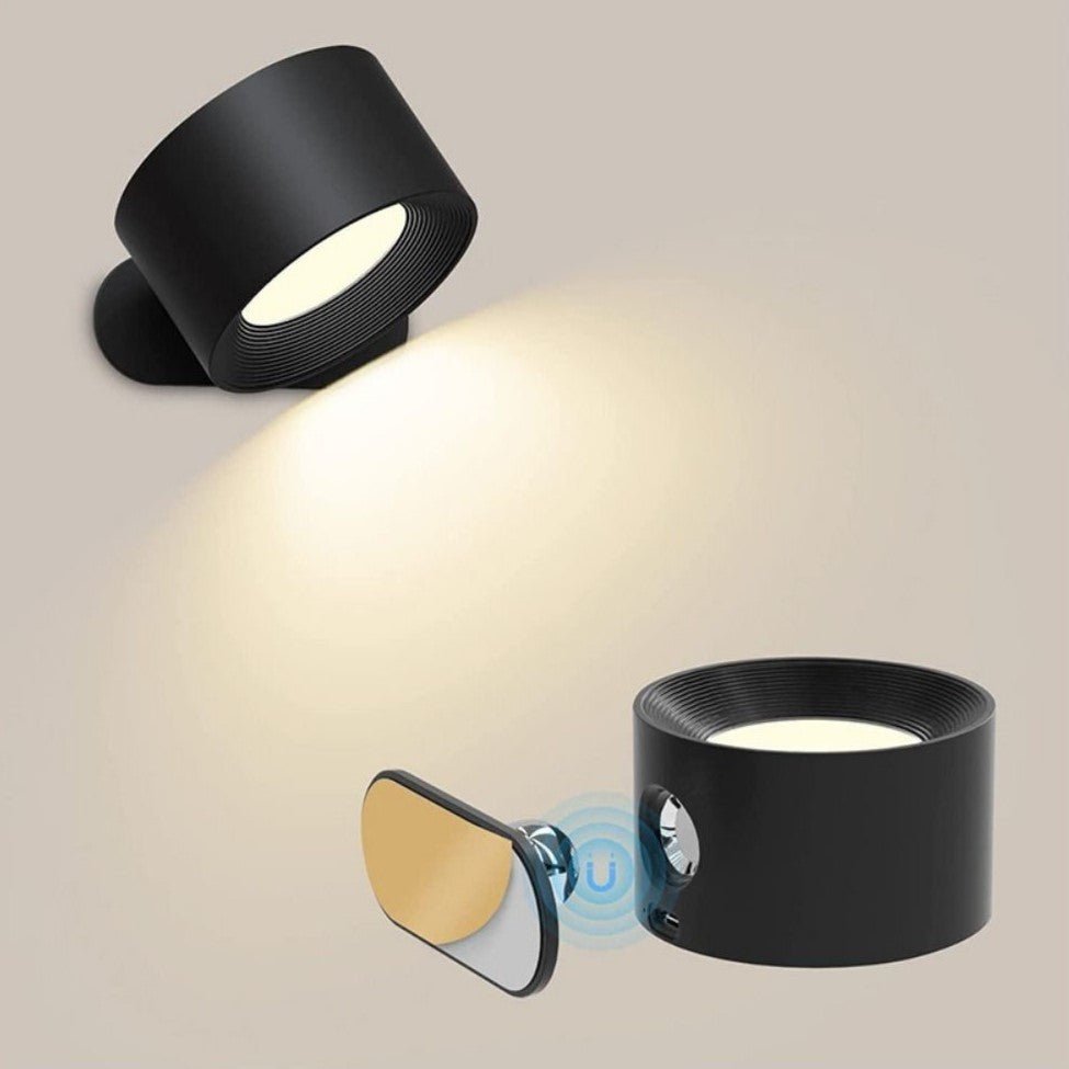 Rechargeable Magnetic Wall Sconce with 360° Swivel Head – Dimmable LED Light, Touch or Remote Control, Cordless Design for Bedroom, Living | Thomler