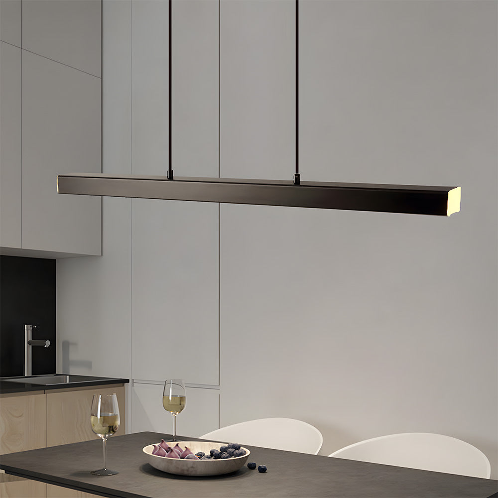 Pendant Light Metal LED 120.0 cm Black Kitchen Island Dining Table Linear Hanging Ceiling Lamp Adjustable Scandinavian Minimalist | Thomler