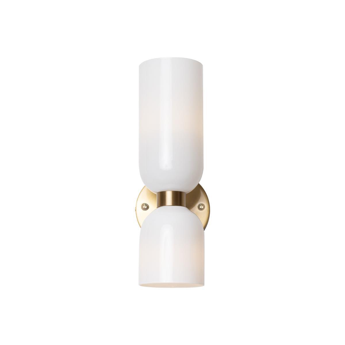 Modern Iron & Glass Double-Light Fixture for Hallway Bedroom Entryway Ambient Lighting Dimmable E14 Socket 14 in Height 6 in Depth | Thomler