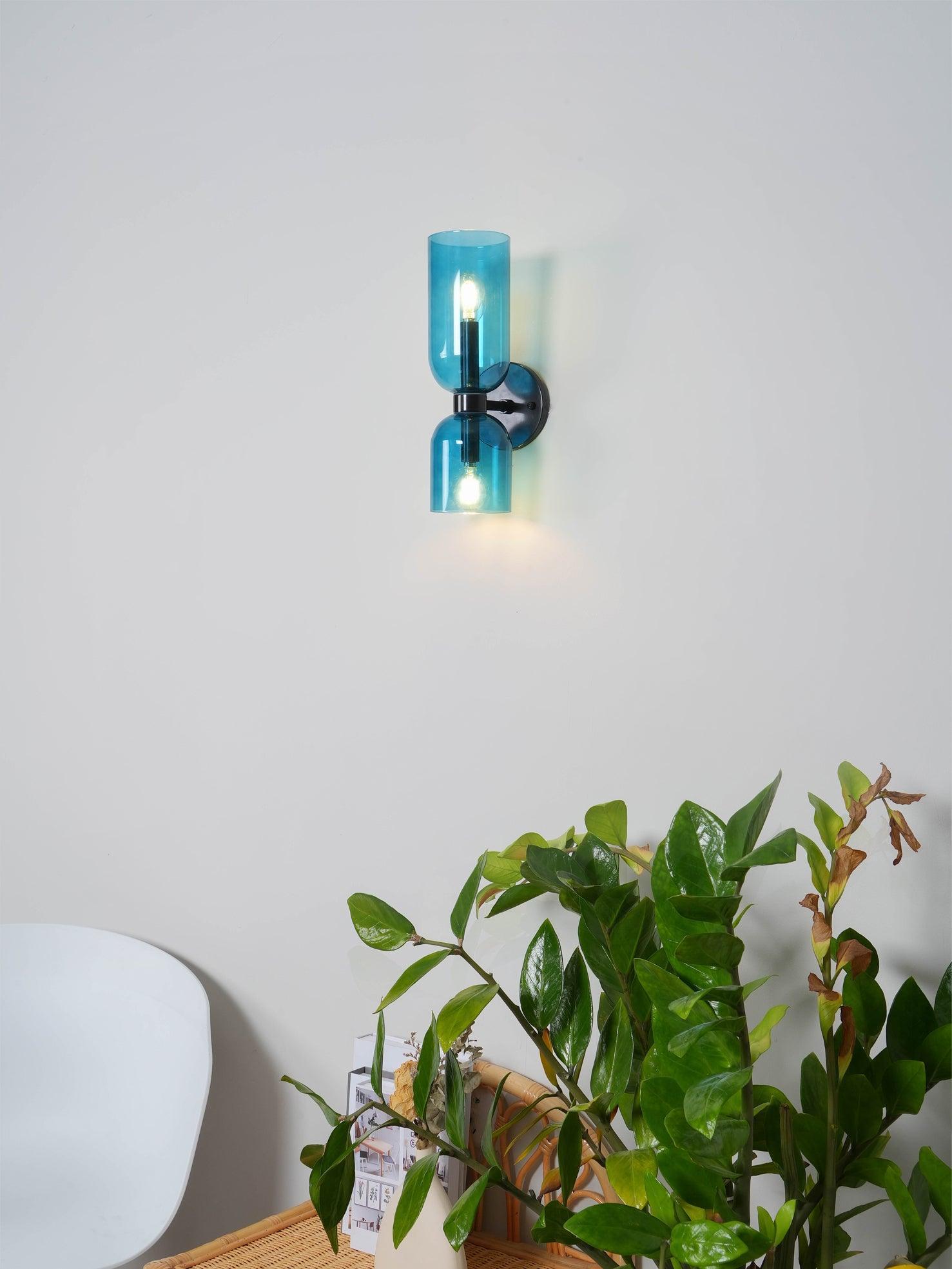 Modern Iron & Glass Double-Light Fixture for Hallway Bedroom Entryway Ambient Lighting Dimmable E14 Socket 14 in Height 6 in Depth | Thomler
