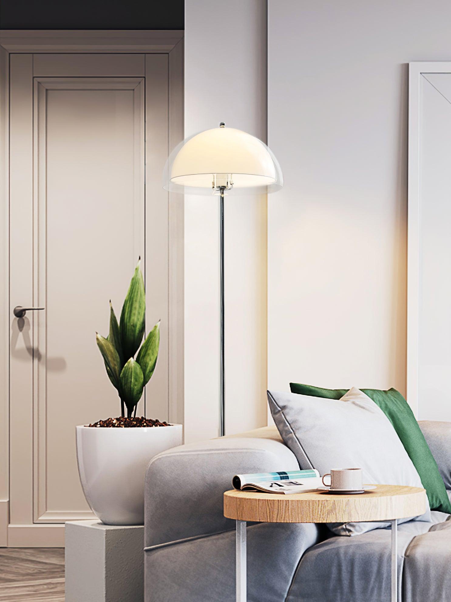 Floor Lamp Metal 61 in Double Layer Acrylic Shade Adjustable Living Room Bedroom Lighting | Thomler