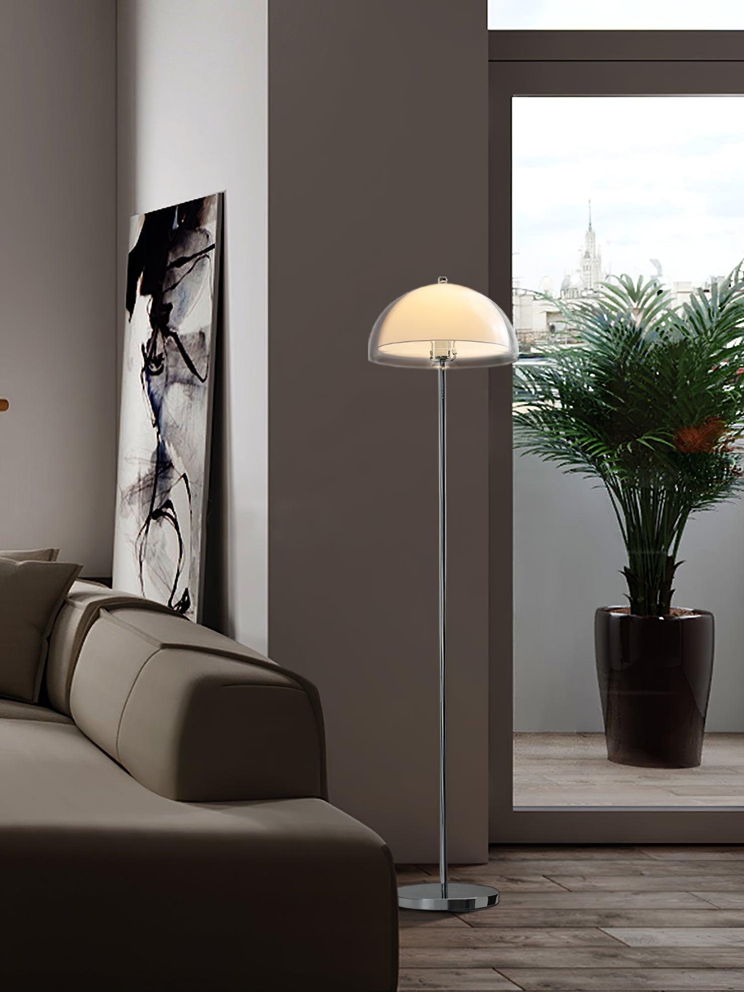 Floor Lamp Metal 61 in Double Layer Acrylic Shade Adjustable Living Room Bedroom Lighting | Thomler