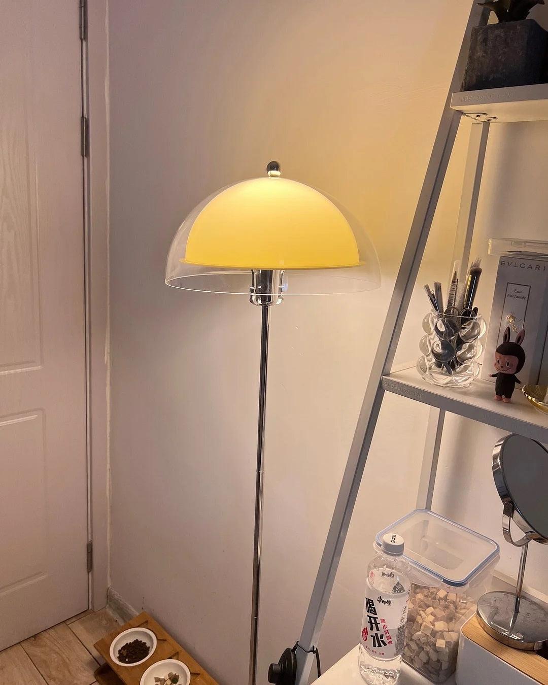 Floor Lamp Metal 61 in Double Layer Acrylic Shade Adjustable Living Room Bedroom Lighting | Thomler
