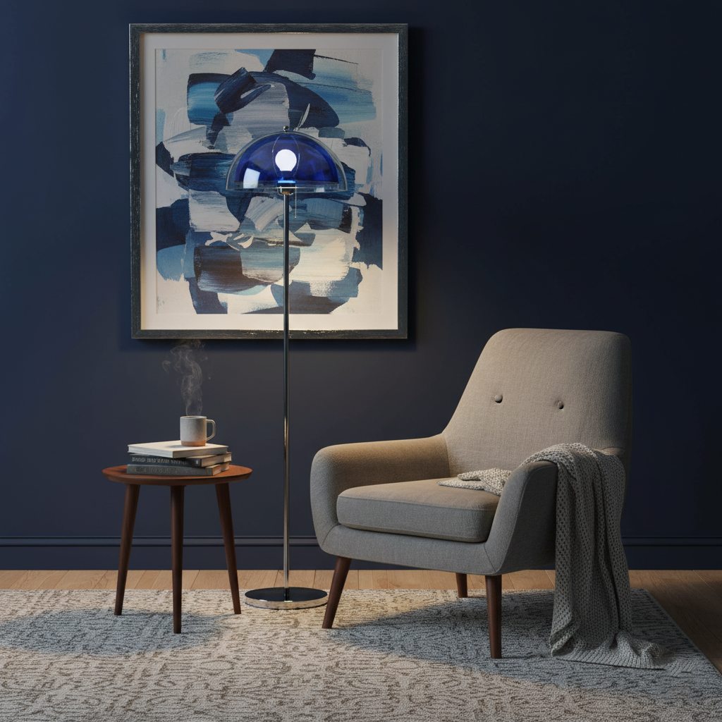Floor Lamp Metal 61 in Double Layer Acrylic Shade Adjustable Living Room Bedroom Lighting | Thomler