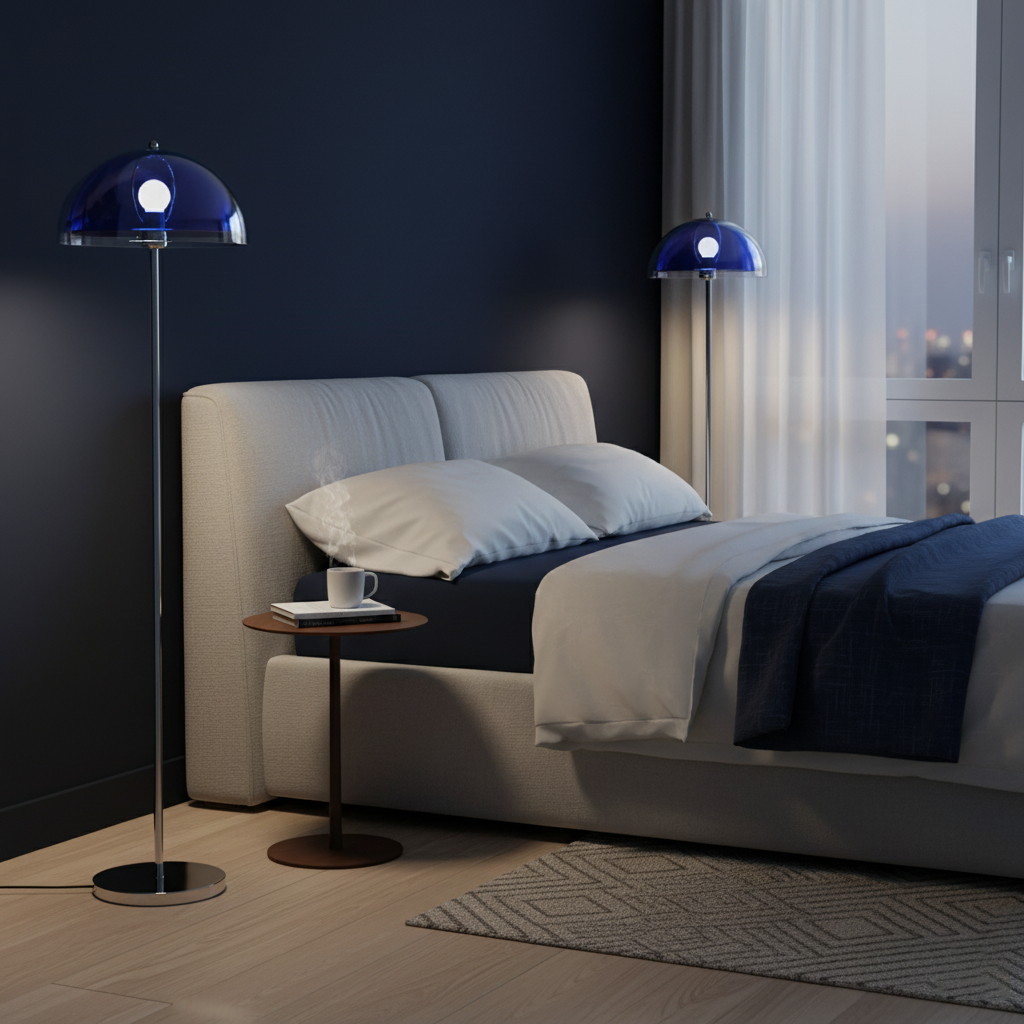 Floor Lamp Metal 61 in Double Layer Acrylic Shade Adjustable Living Room Bedroom Lighting | Thomler