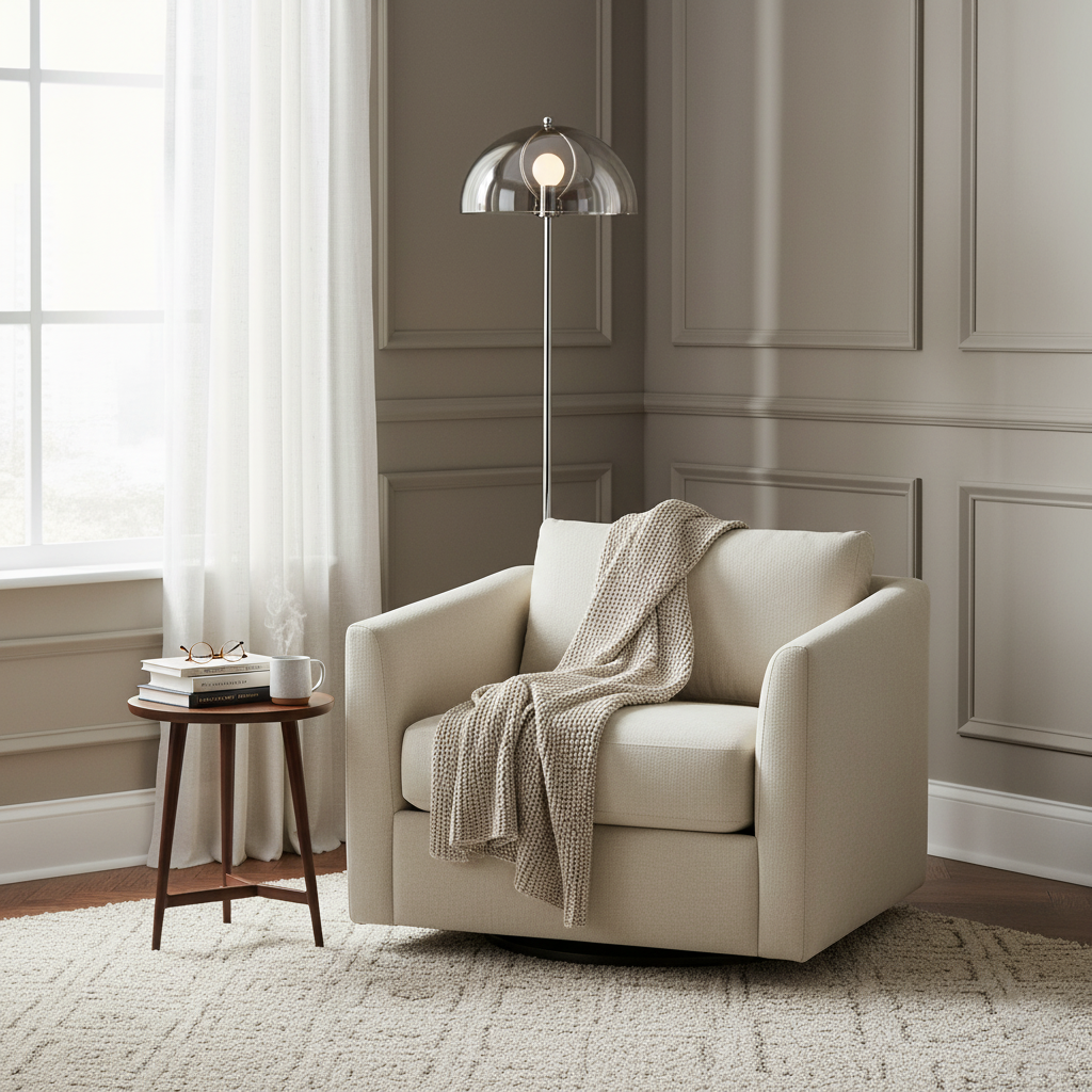 Floor Lamp Metal 61 in Double Layer Acrylic Shade Adjustable Living Room Bedroom Lighting | Thomler