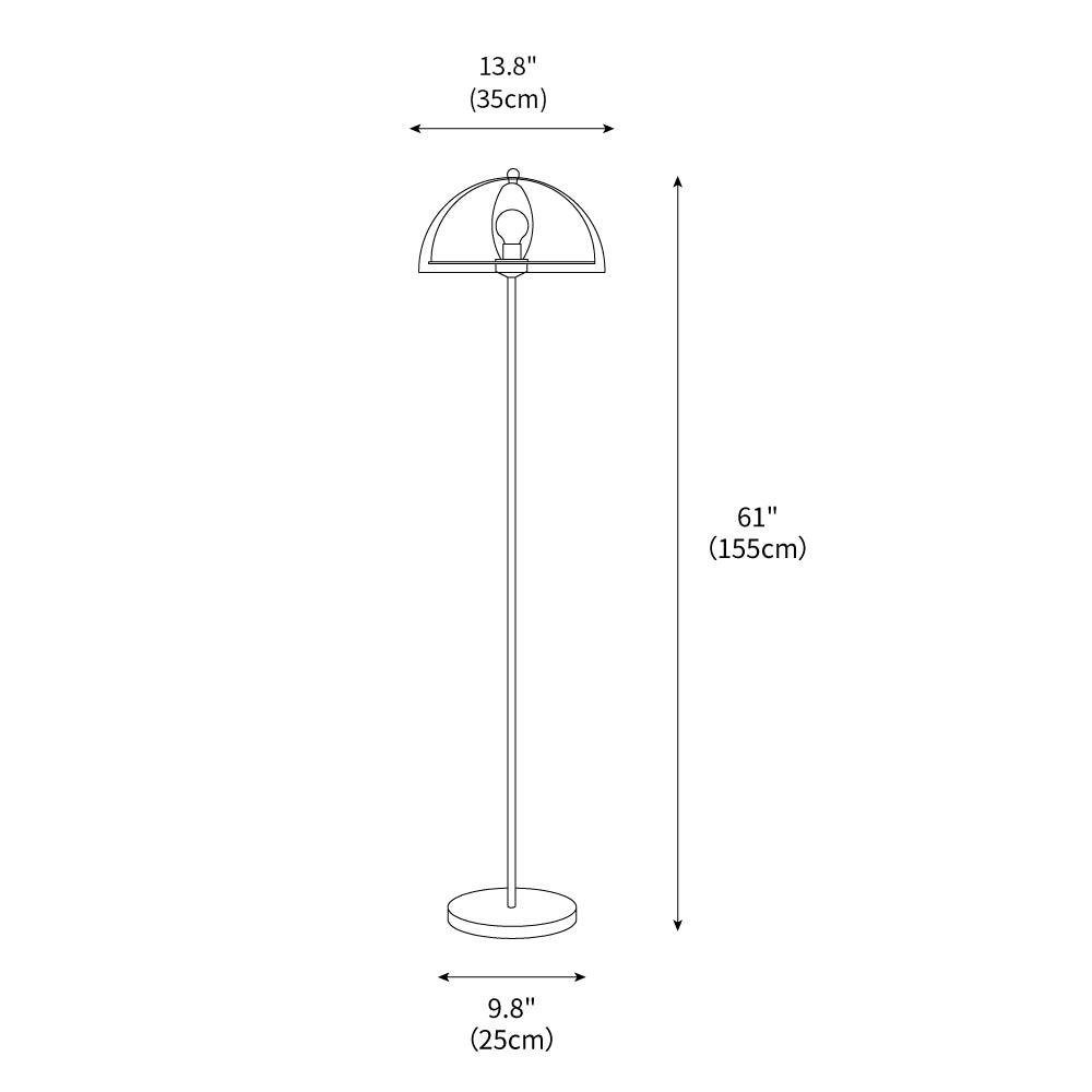 Floor Lamp Metal 61 in Double Layer Acrylic Shade Adjustable Living Room Bedroom Lighting | Thomler