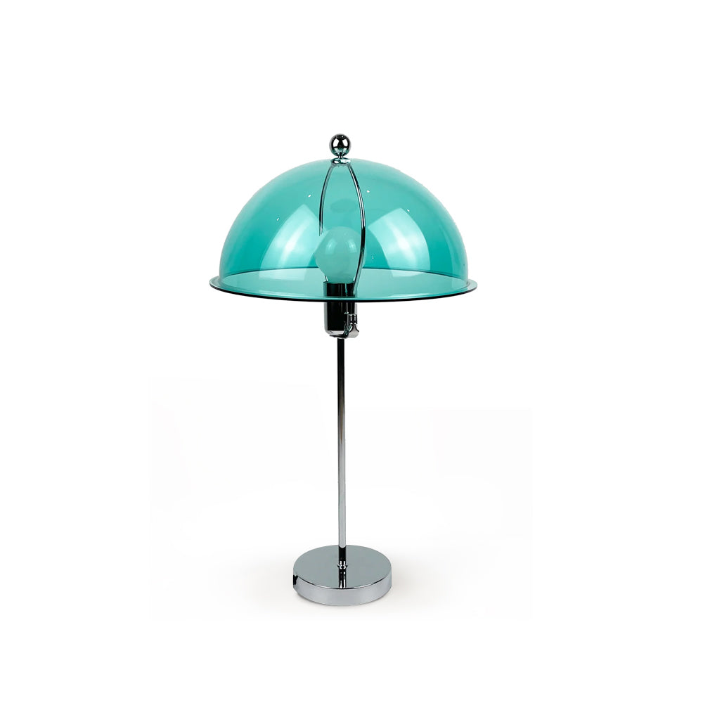 Table Lamp Metal 11.8 in Indoor Silver Modern Desk Nightstand Clear Cream Brown Green Shade | Thomler