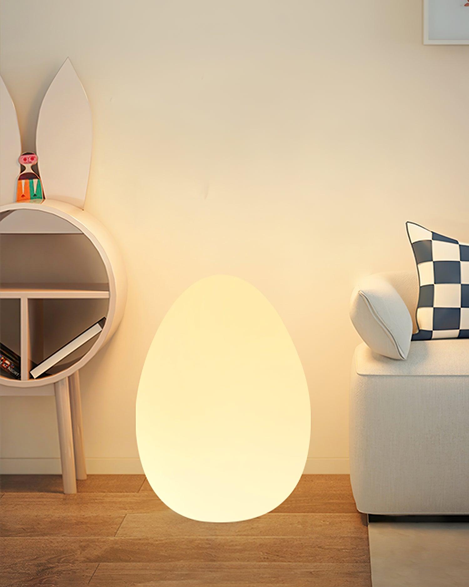 Table Lamp PE Shade 11 in LED Indoor Outdoor Round Egg Shape Ambient Lighting Warm Cool Neutral | Thomler