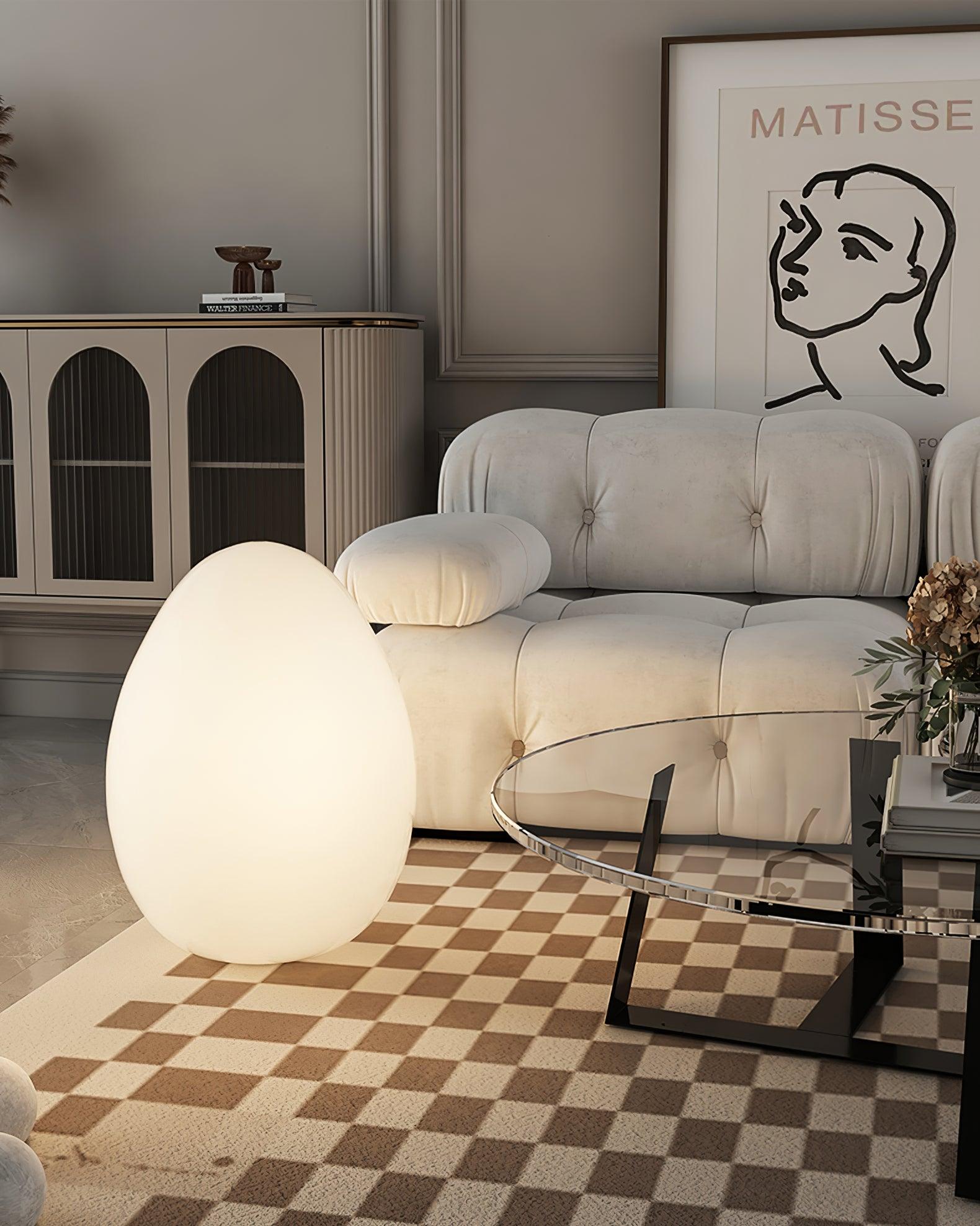 Table Lamp PE Shade 11 in LED Indoor Outdoor Round Egg Shape Ambient Lighting Warm Cool Neutral | Thomler