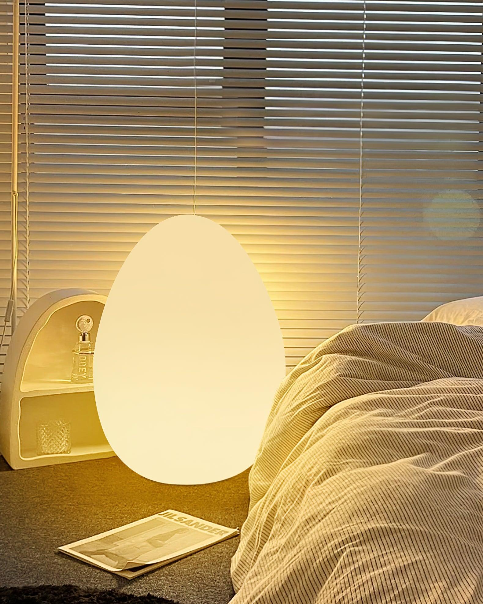 Table Lamp PE Shade 11 in LED Indoor Outdoor Round Egg Shape Ambient Lighting Warm Cool Neutral | Thomler