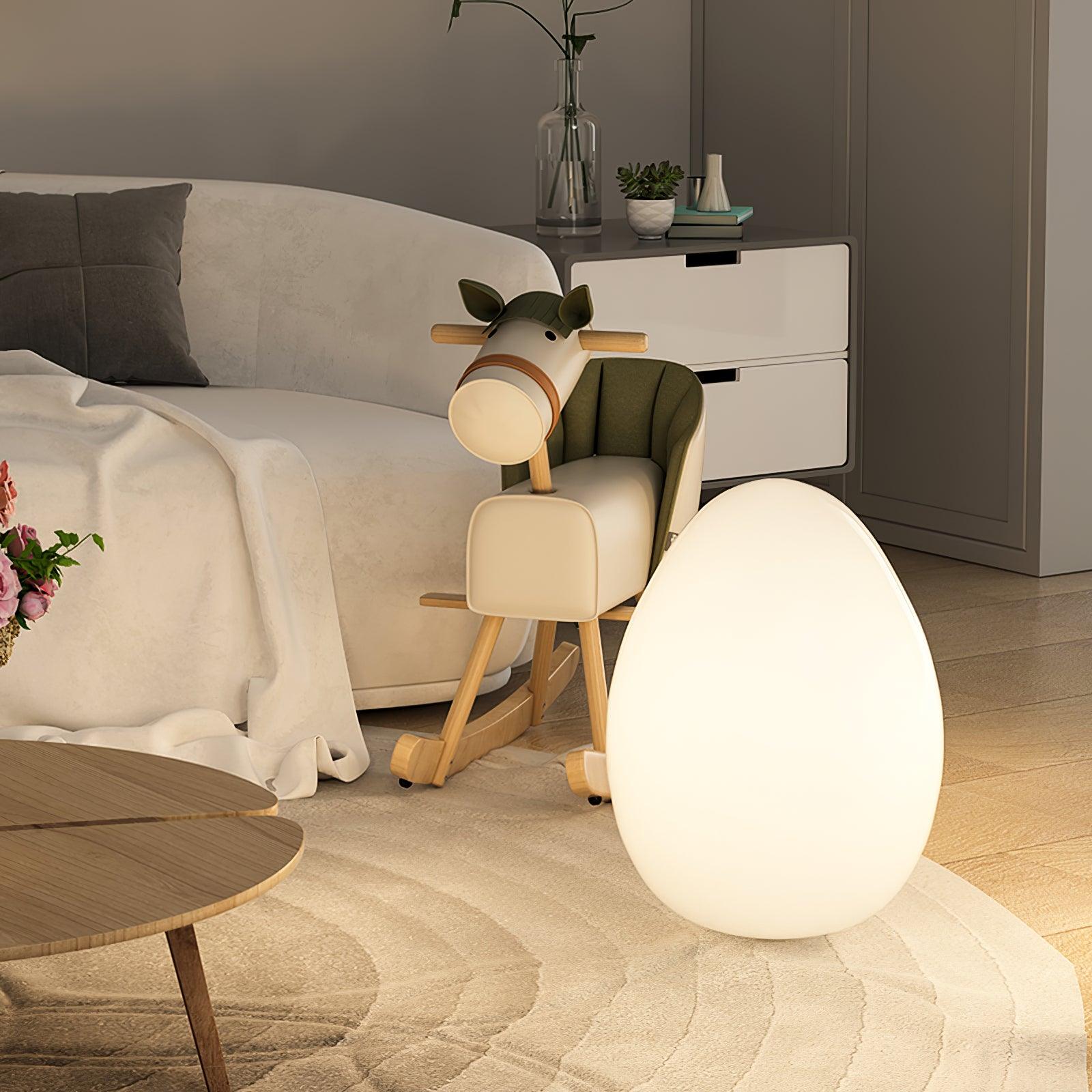 Table Lamp PE Shade 11 in LED Indoor Outdoor Round Egg Shape Ambient Lighting Warm Cool Neutral | Thomler