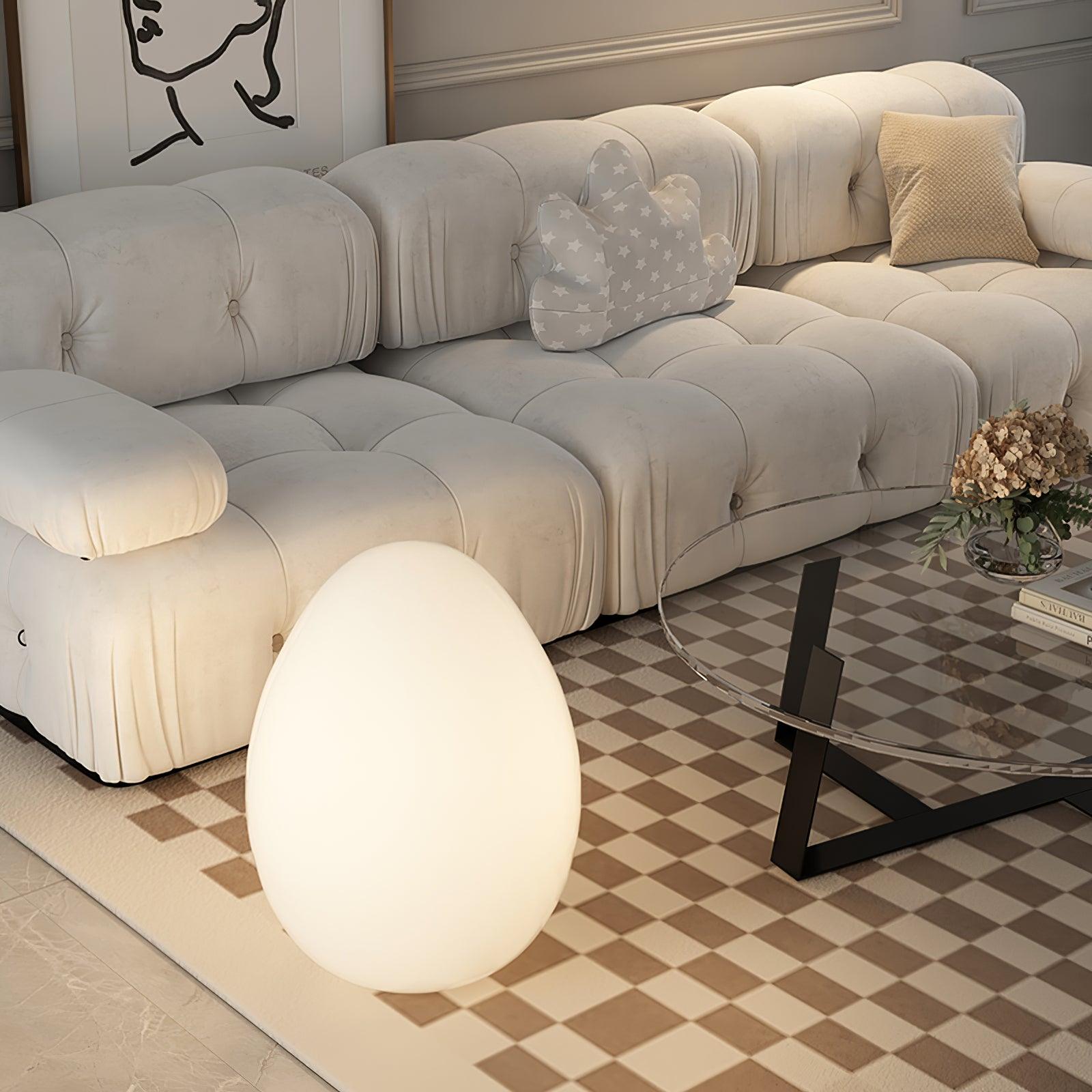 Table Lamp PE Shade 11 in LED Indoor Outdoor Round Egg Shape Ambient Lighting Warm Cool Neutral | Thomler