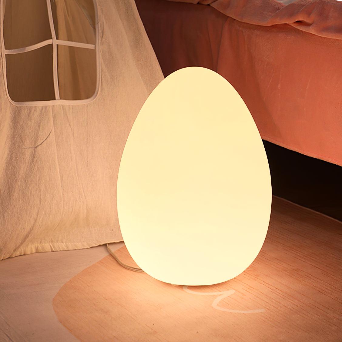 Table Lamp PE Shade 11 in LED Indoor Outdoor Round Egg Shape Ambient Lighting Warm Cool Neutral | Thomler