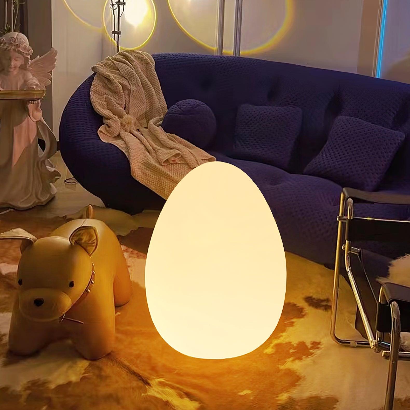 Table Lamp PE Shade 11 in LED Indoor Outdoor Round Egg Shape Ambient Lighting Warm Cool Neutral | Thomler