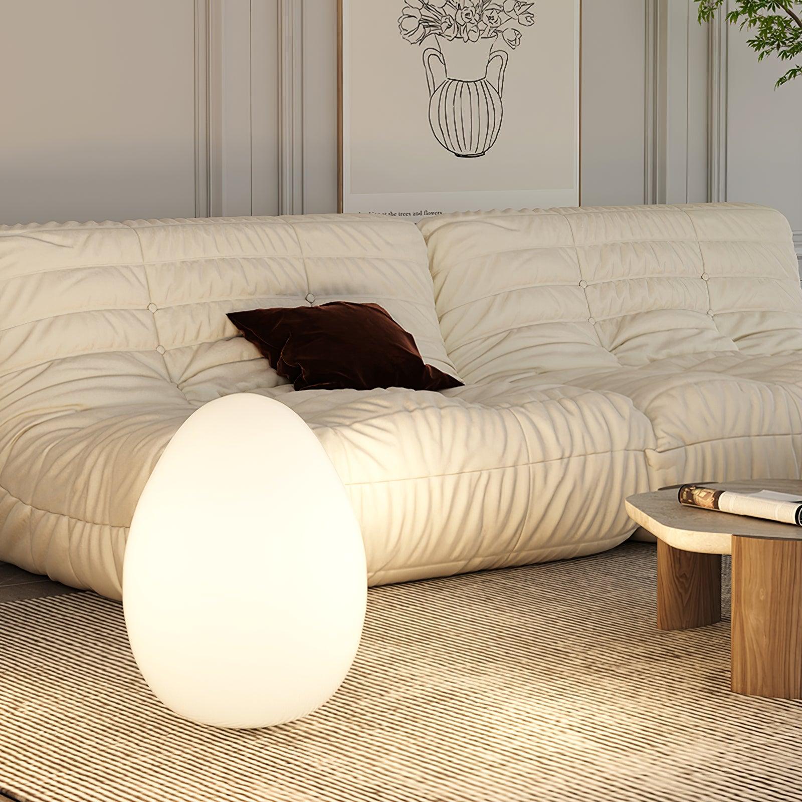 Table Lamp PE Shade 11 in LED Indoor Outdoor Round Egg Shape Ambient Lighting Warm Cool Neutral | Thomler