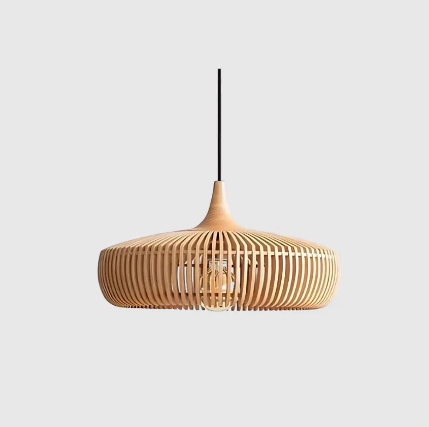 Wooden Pendant Light Fixture for Dining Room with Warm Glow – Scandinavian Minimalist Hanging Ceiling Lamp | Thomler