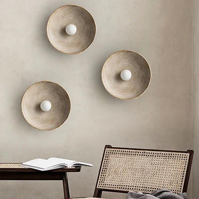 Textured Resin Wall Sconce Light Fixture White or Light Brown Accent Lamp for Bedroom Living Room Bathroom Mid-Century Modern Vintage Inspir | Thomler