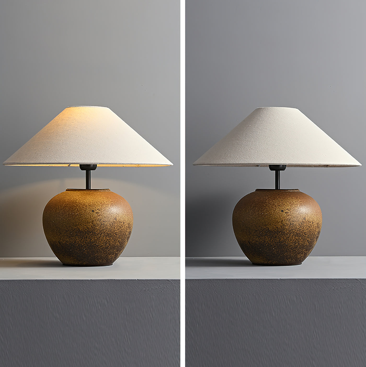 Table Lamp Ceramic 15.7 in White Living Room Bedroom Soft Ambient Lighting | Thomler