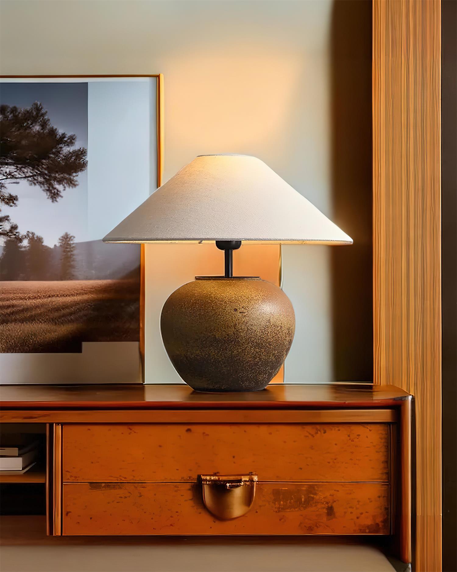 Table Lamp Ceramic 15.7 in White Living Room Bedroom Soft Ambient Lighting | Thomler