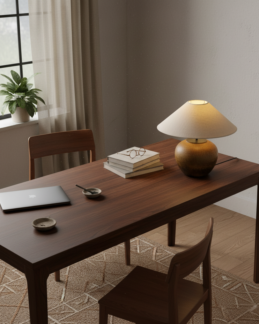 Table Lamp Ceramic 15.7 in White Living Room Bedroom Soft Ambient Lighting | Thomler