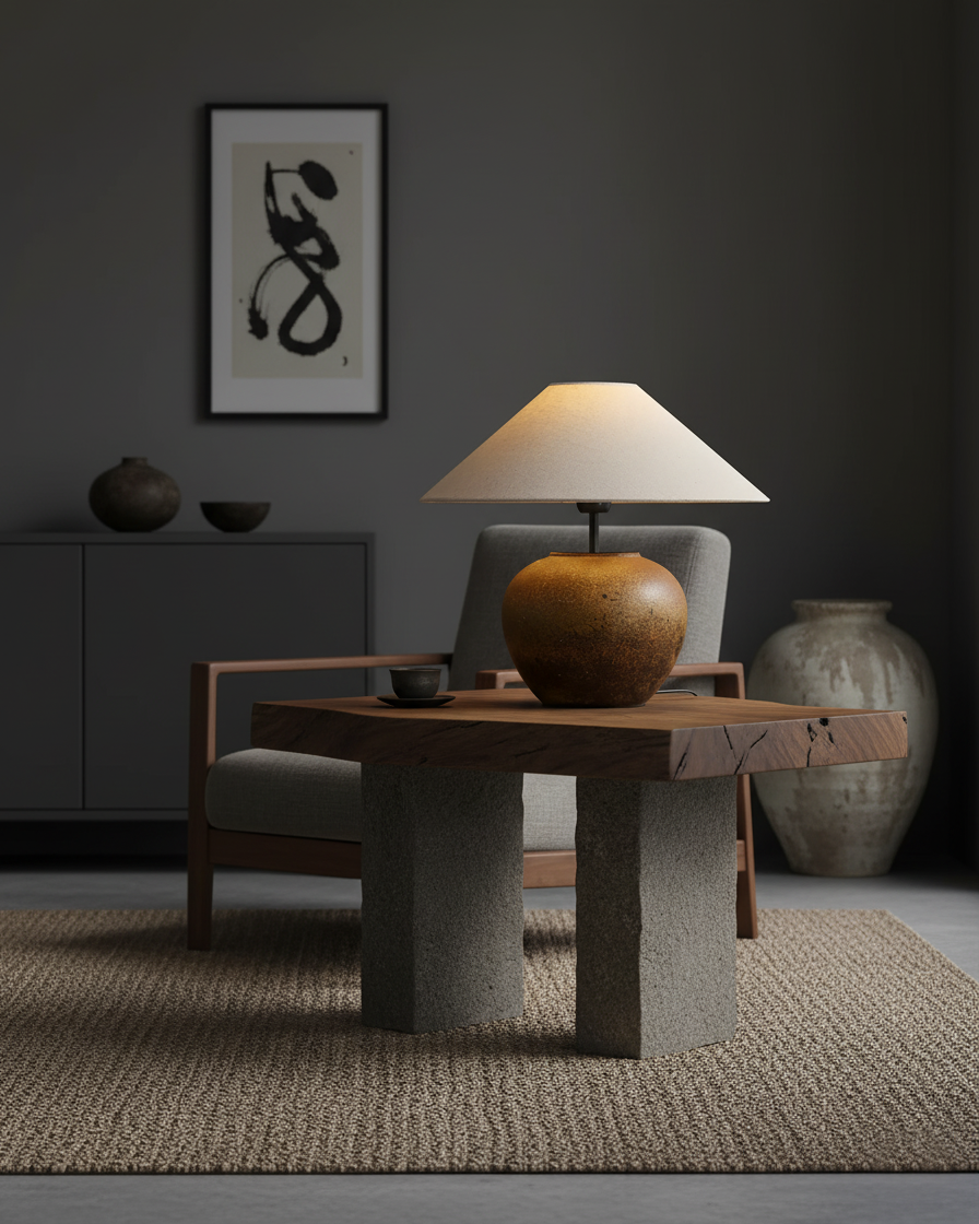 Table Lamp Ceramic 15.7 in White Living Room Bedroom Soft Ambient Lighting | Thomler