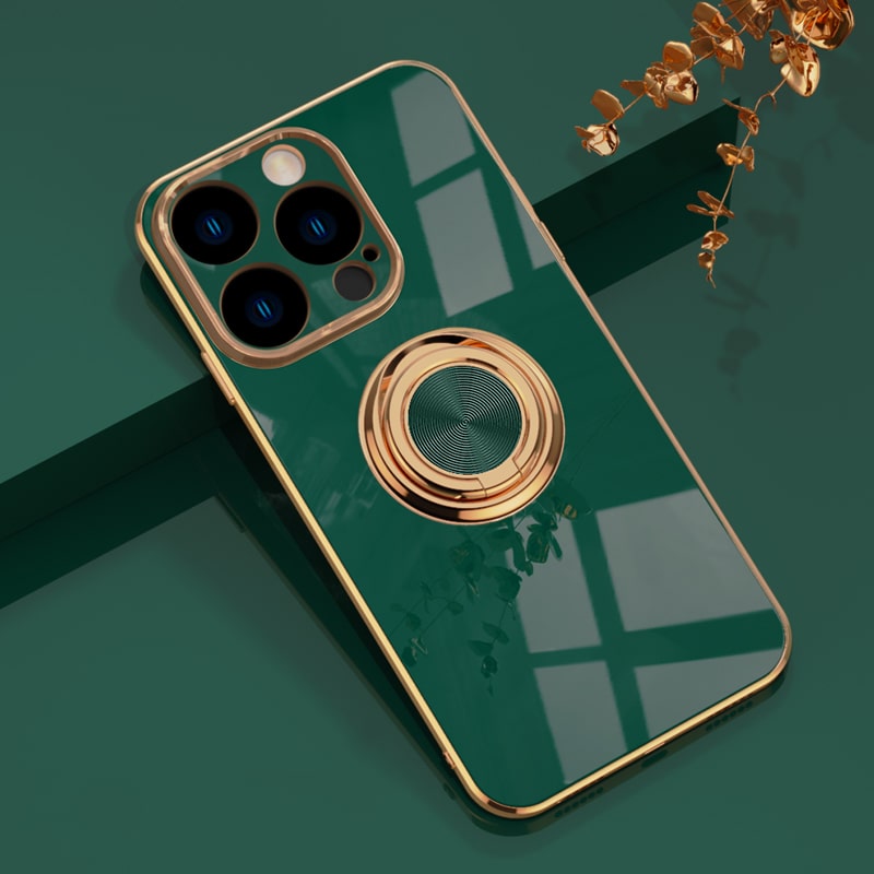 Magnetic Ring Stand iPhone Case with Shock Absorption & Microfiber Lining for iPhone 14-17 Models | Thomler