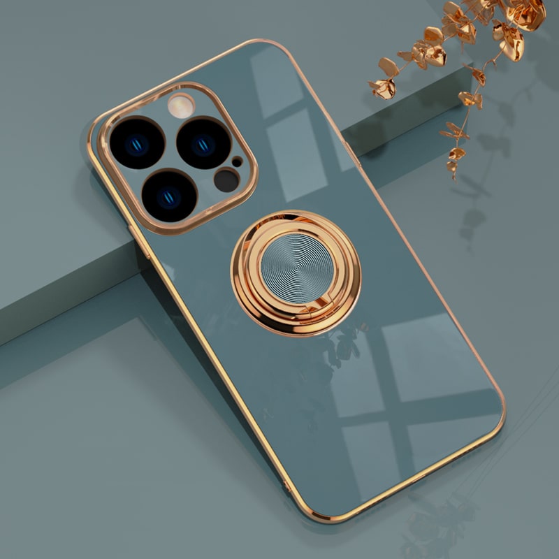 Magnetic Ring Stand iPhone Case with Shock Absorption & Microfiber Lining for iPhone 14-17 Models | Thomler