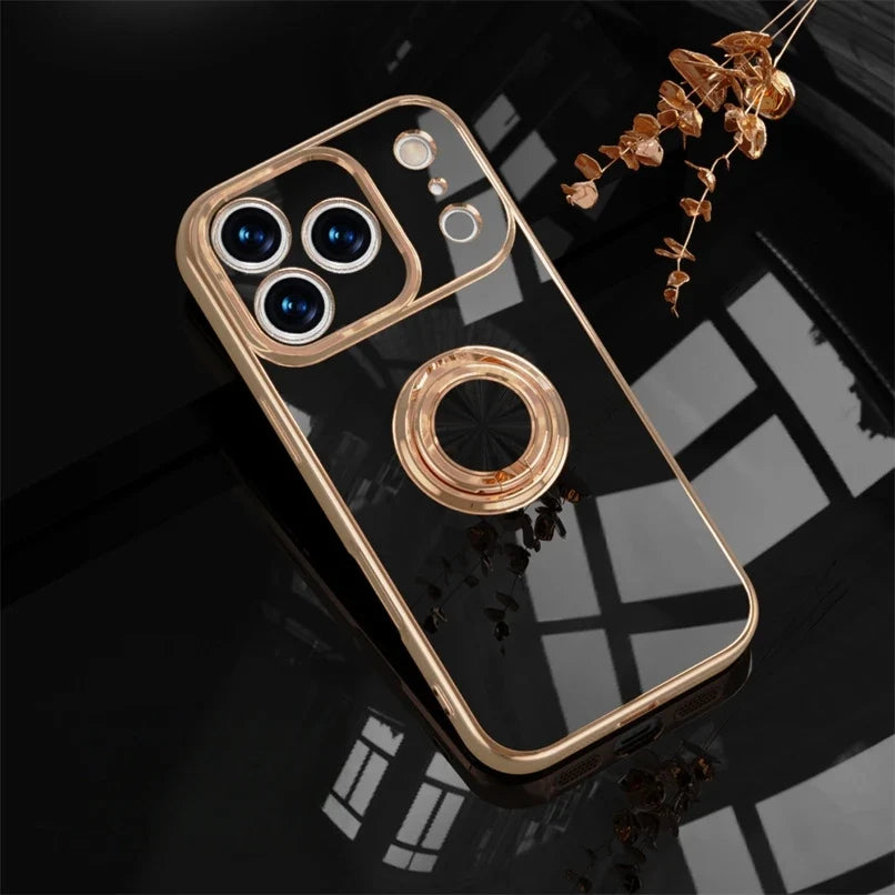 Magnetic Ring Stand iPhone Case with Shock Absorption & Microfiber Lining for iPhone 14-17 Models | Thomler