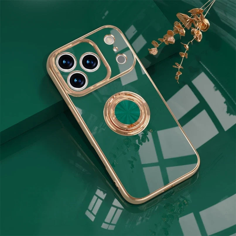 Magnetic Ring Stand iPhone Case with Shock Absorption & Microfiber Lining for iPhone 14-17 Models | Thomler