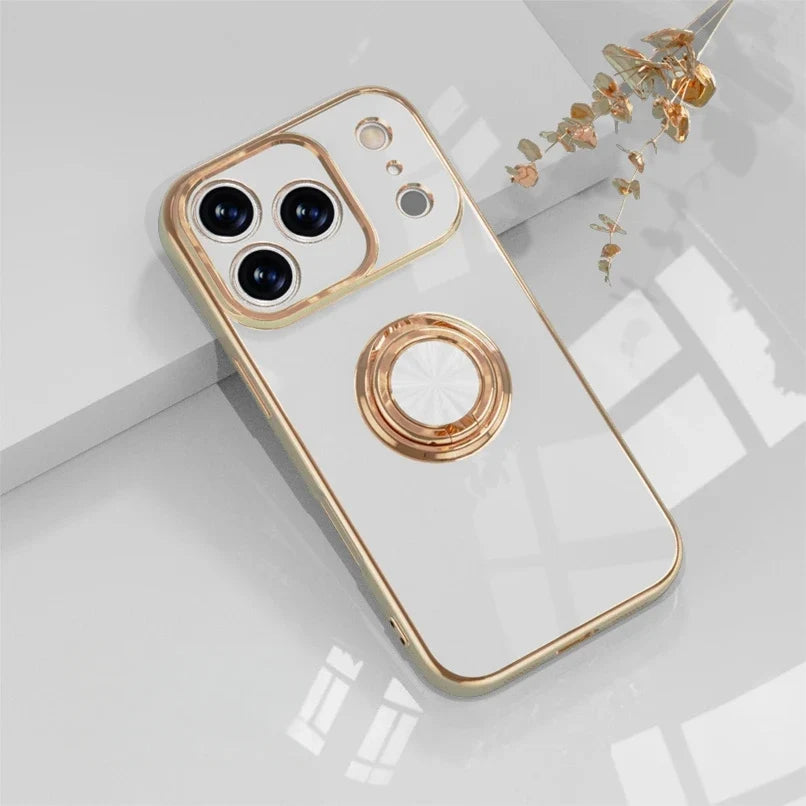 Magnetic Ring Stand iPhone Case with Shock Absorption & Microfiber Lining for iPhone 14-17 Models | Thomler