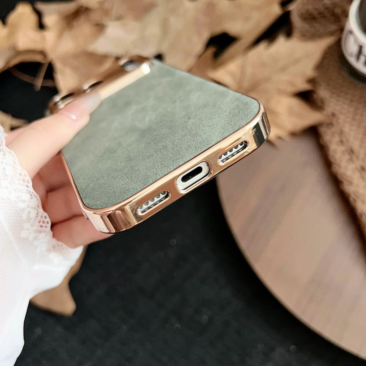 Protective iPhone Case with Luxe Metallic Frame & Textured Back for iPhone 13-17 Series | Thomler