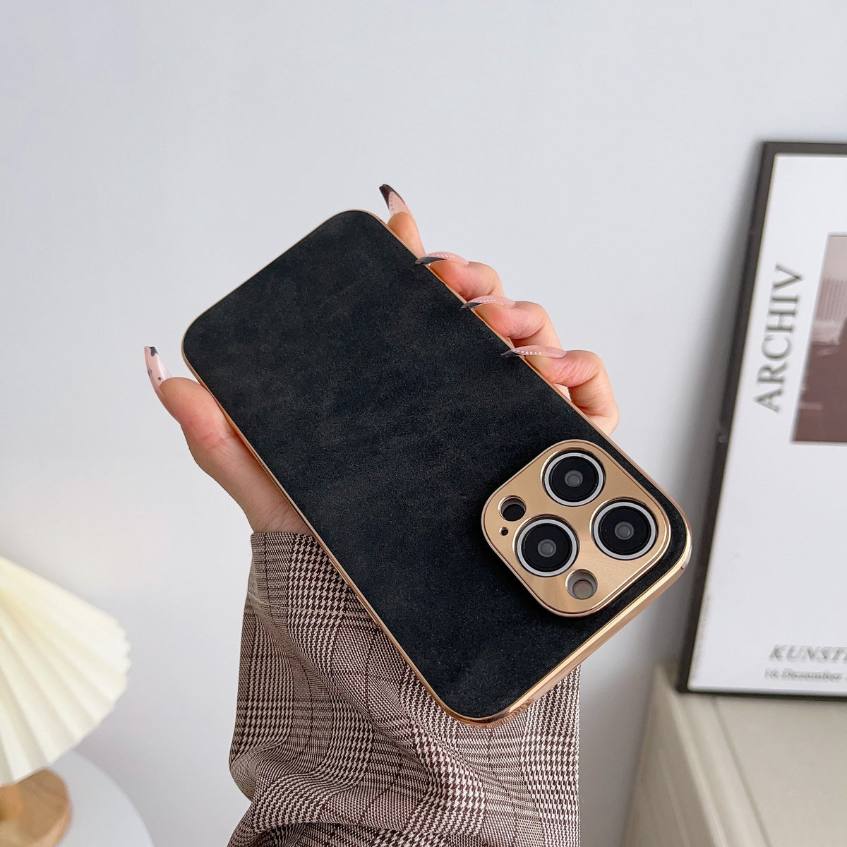 Protective iPhone Case with Luxe Metallic Frame & Textured Back for iPhone 13-17 Series | Thomler