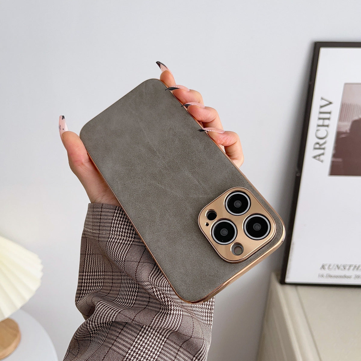 Protective iPhone Case with Luxe Metallic Frame & Textured Back for iPhone 13-17 Series | Thomler