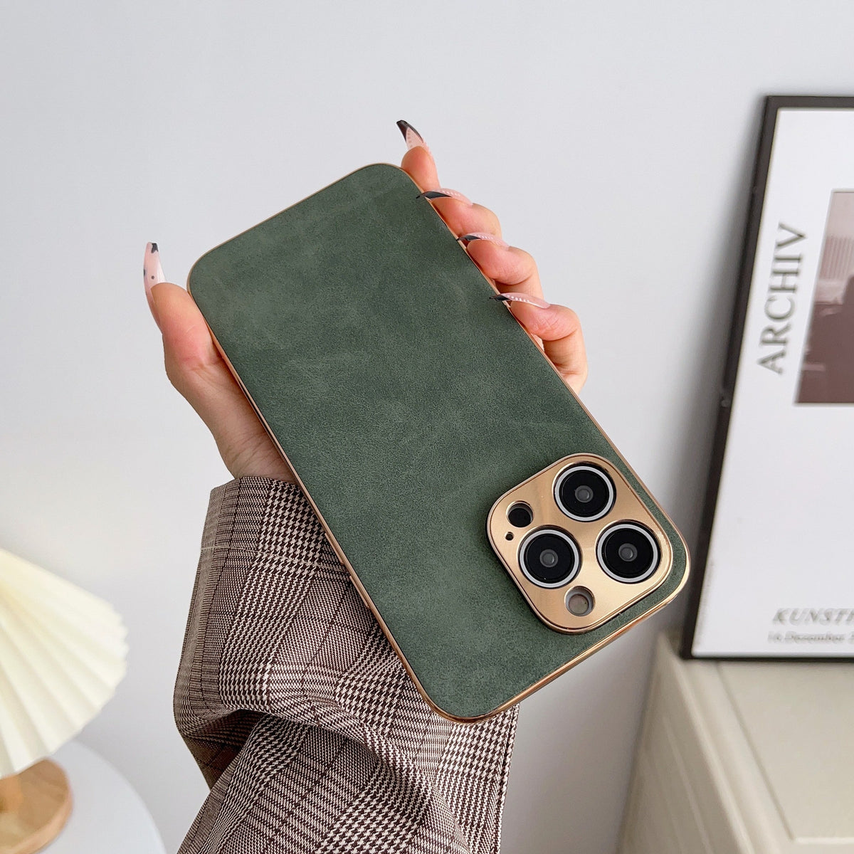 Protective iPhone Case with Luxe Metallic Frame & Textured Back for iPhone 13-17 Series | Thomler