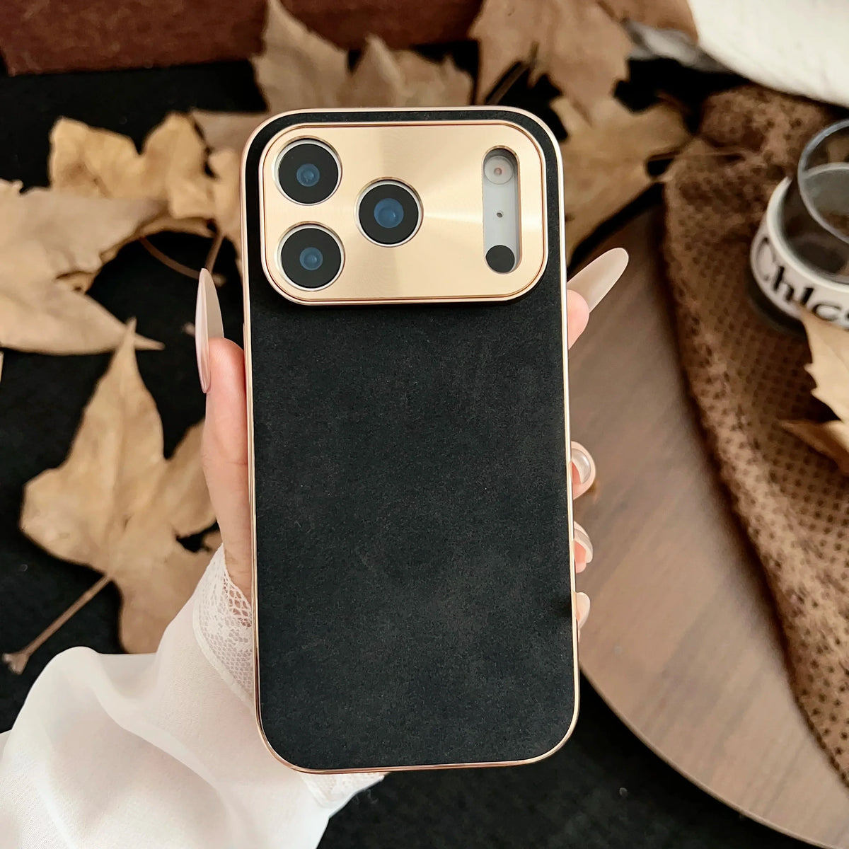 Protective iPhone Case with Luxe Metallic Frame & Textured Back for iPhone 13-17 Series | Thomler