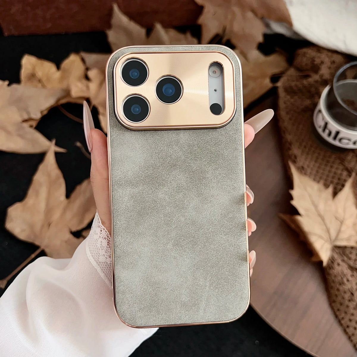 Protective iPhone Case with Luxe Metallic Frame & Textured Back for iPhone 13-17 Series | Thomler