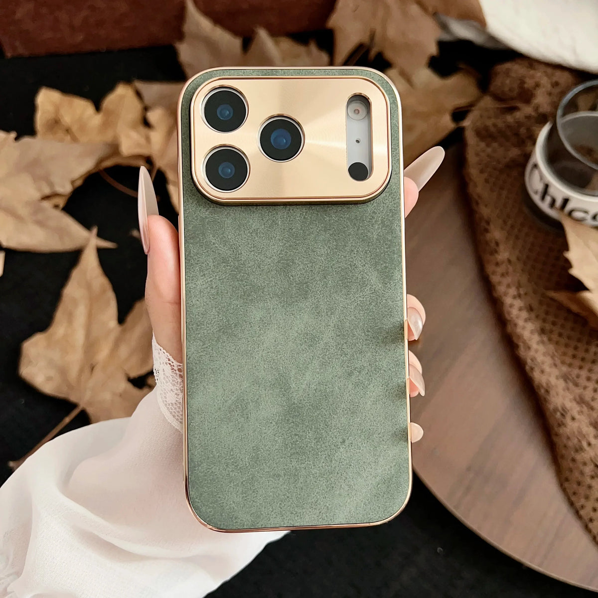 Protective iPhone Case with Luxe Metallic Frame & Textured Back for iPhone 13-17 Series | Thomler