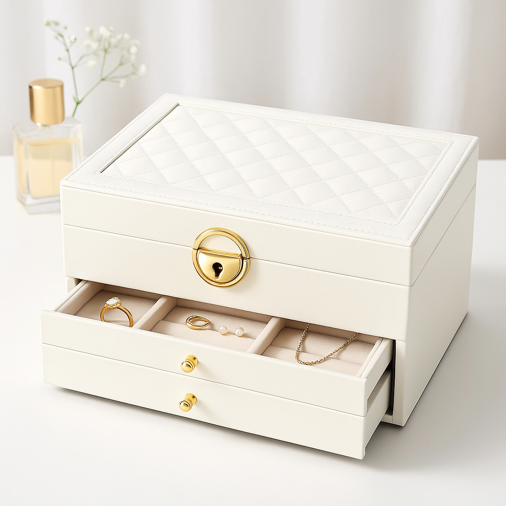 Layered Jewelry Organizer with Pull-Out Drawers for Rings, Necklaces & Watches | Thomler