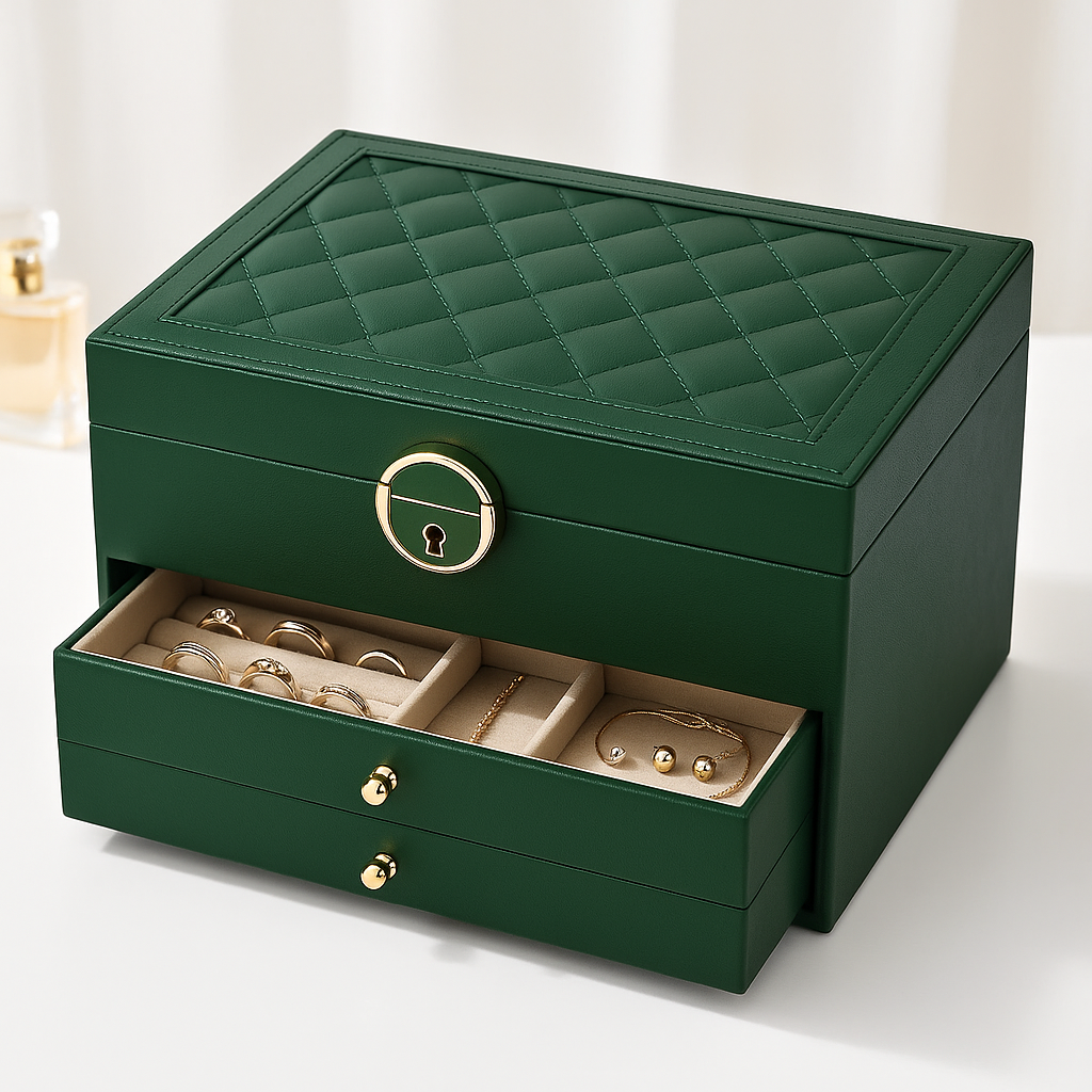 Layered Jewelry Organizer with Pull-Out Drawers for Rings, Necklaces & Watches | Thomler