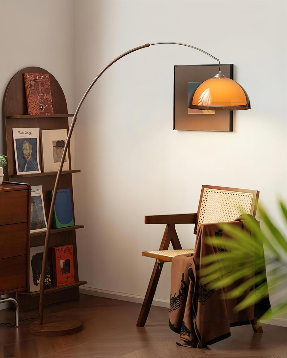 Arched Standing Lamp with Telescoping Reach and Swiveling Dome for Living Rooms and Reading Nooks | Thomler