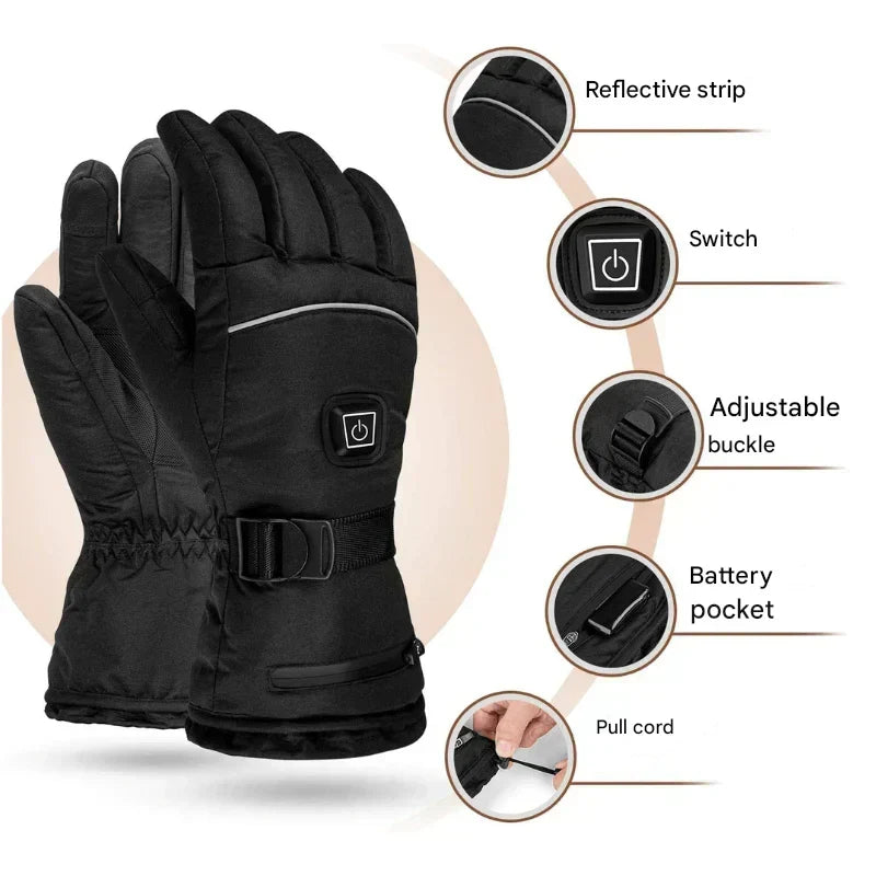Battery-Powered Thermal Winter Gloves with 3 Temperature Settings – Waterproof Touch-Screen Compatible Hand Warmers for Men & Women | Thomler