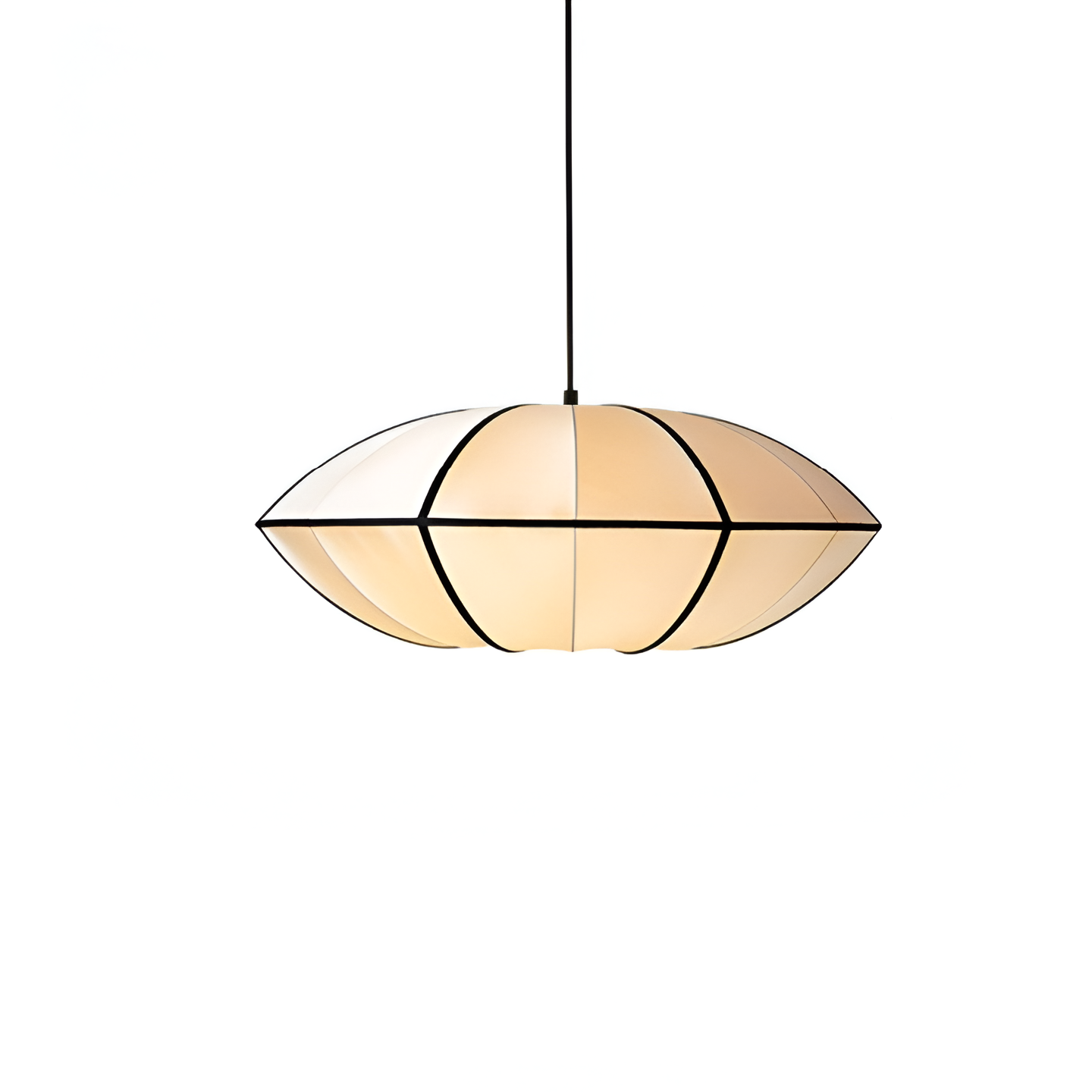 Pendant Light Silk 15.7 in Pumpkin Shade White Dining Room Bedroom Hanging Ceiling Lamp E27 Soft Ambient Lighting Adjustable Cord | Thomler