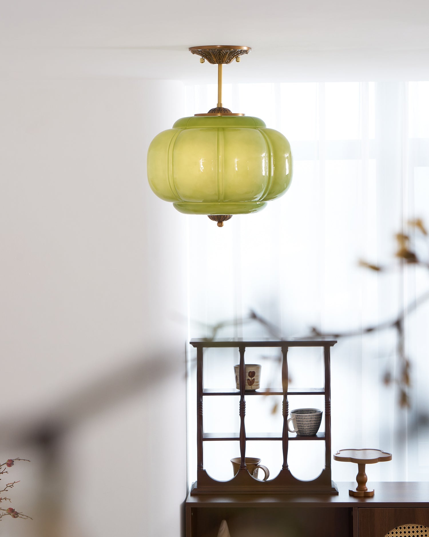 Pendant Light Glass Shade 14.9 in Brass Gold Dining Room Kitchen Island Hanging Ceiling Lamp Vintage | Thomler